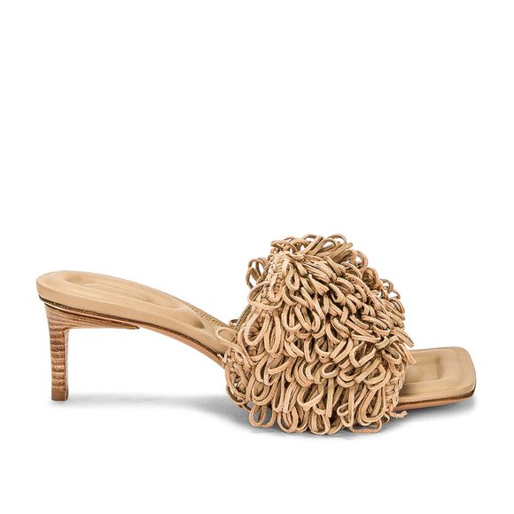 JACQUEMUS Les Mules Piscine in Beige Tan Brown Heeled Slide Sandals Heels 39 / 9 - Picture 1 of 15